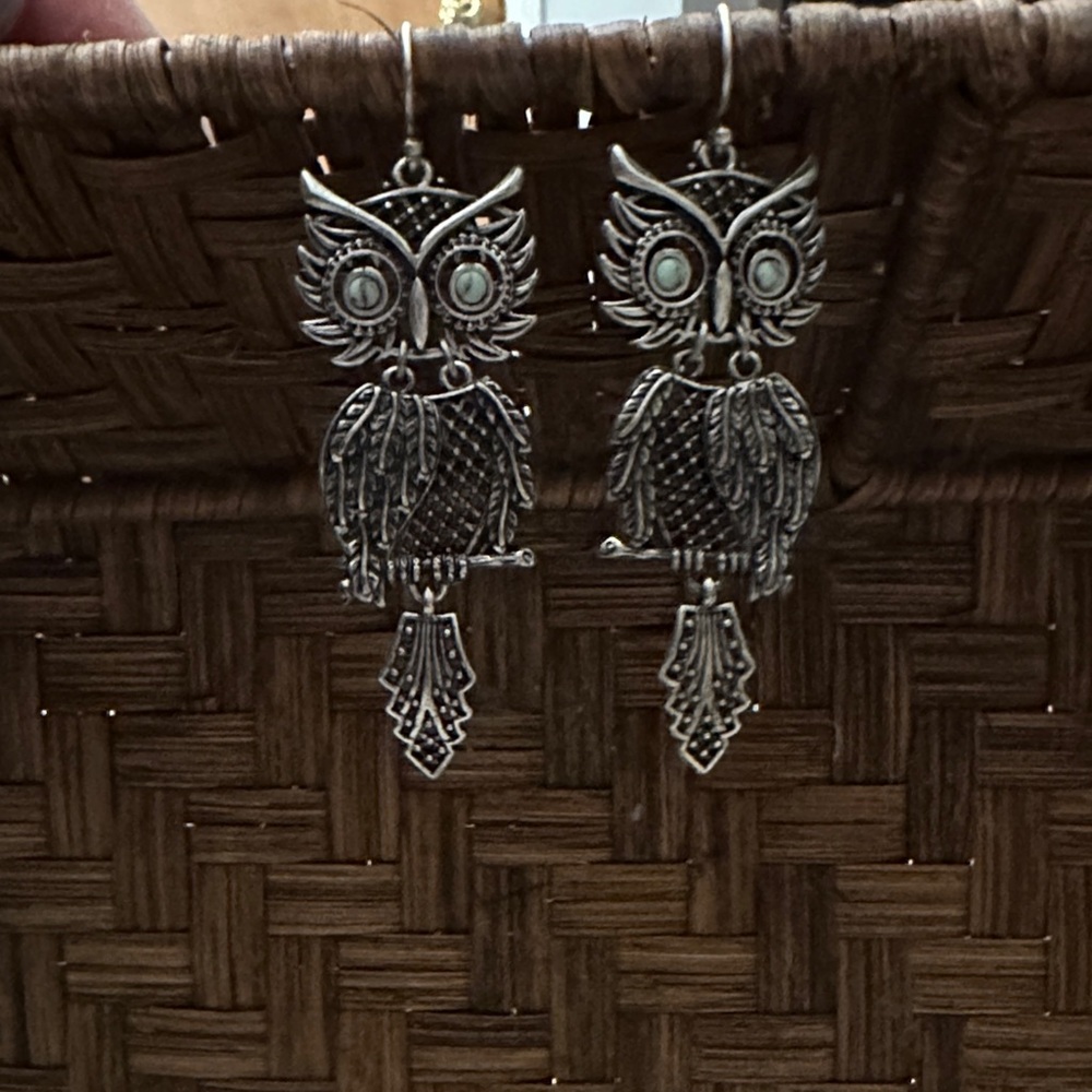 Vintage Silver Owl Earrings